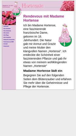 Vorschau der mobilen Webseite www.freudeanhortensien.de, Rendevous mit Madame Hortense