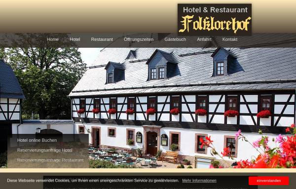 Vorschau von www.folklorehof.de, Hotel Folklorehof in Grüna