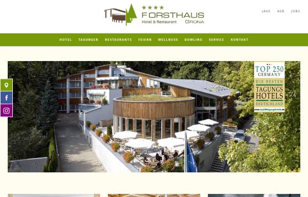 Vorschau von www.forsthaus-gruena.de, Hotel Forsthaus Grüna
