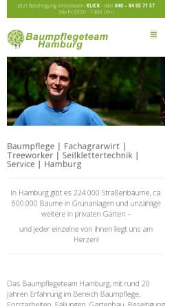 Vorschau der mobilen Webseite baumpflegeteam-hamburg.de, Hess, Benjamin