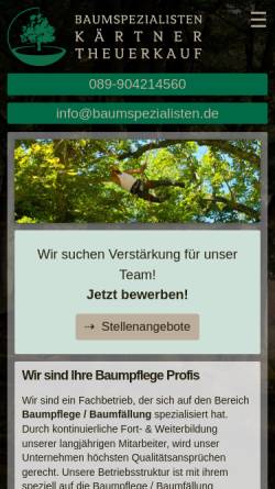 Vorschau der mobilen Webseite www.baumspezialisten.de, Bruns, Reent
