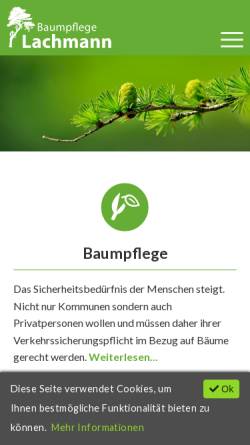 Vorschau der mobilen Webseite www.baumpflege-lachmann.de, Lachmann, Max
