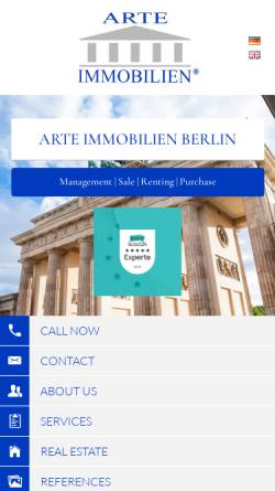 Vorschau der mobilen Webseite www.arte-immobilien.de, Arte Immobilien