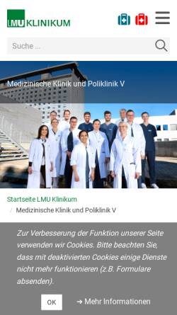 Vorschau der mobilen Webseite pneu.klinikum.uni-muenchen.de, Pneumologie