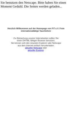 Vorschau der mobilen Webseite www.fit-ev.de, Freie internationaltätige Tauchlehrer (FiT)