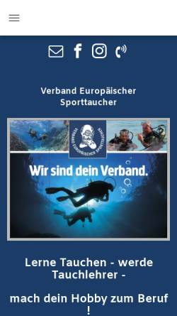 Vorschau der mobilen Webseite www.vest-dive.de, Verband Europäischer Sporttaucher e.V. (VEST)