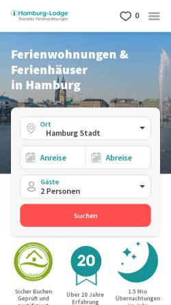 Vorschau der mobilen Webseite www.hamburg-lodge.de, Hamburg Lodge