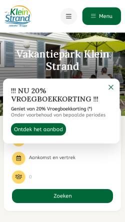 Vorschau der mobilen Webseite www.kleinstrand.be, Klein Strand Jabbeke