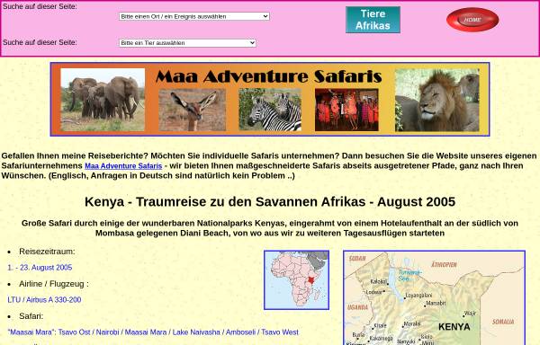 Vorschau von www.karinsreisepage.de, Traumreise zu den Savannen Afrikas [Karin Zimmermann]