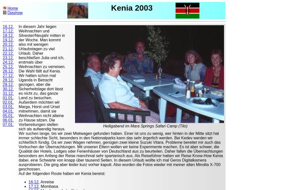 Vorschau von www.anschuetz-web.de, Über Weihnachten nach Kenia [Tilo Anschütz]