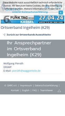 Vorschau der mobilen Webseite www.darc.de, DARC - Ortsverband K29 Ingelheim