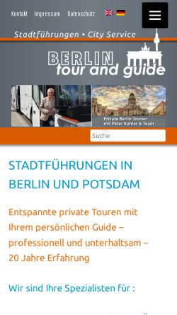 Vorschau der mobilen Webseite www.berlin-tour-and-guide.de, Berlin tour and guide