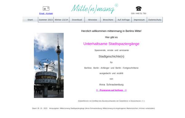Vorschau von www.mittenmang-berlin.de, Mitte(n)mang Berlin