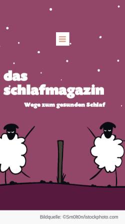 Vorschau der mobilen Webseite www.dasschlafmagazin.de, Schlafmagazin