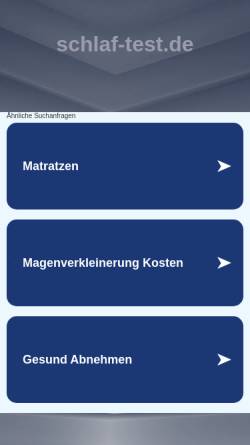 Vorschau der mobilen Webseite www.schlaf-test.de, Schlaf-Test - Fragebogen