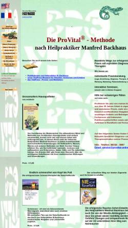 Vorschau der mobilen Webseite www.provital-online.de, Backhaus, Manfred