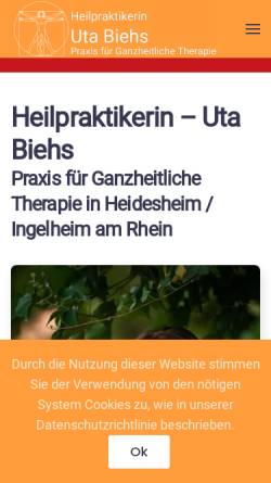 Vorschau der mobilen Webseite www.praxis-uta-biehs.de, Biehs, Uta