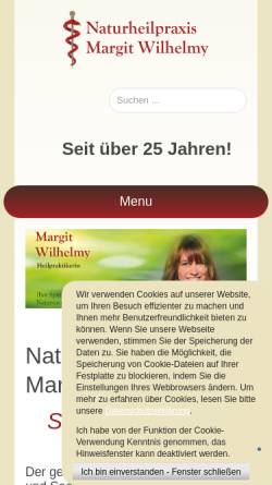 Vorschau der mobilen Webseite www.naturheilpraxis-wilhelmy.de, Wilhelmy, Margit