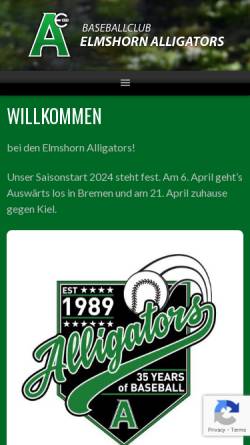 Vorschau der mobilen Webseite www.alligators.de, Elmshorn Alligators