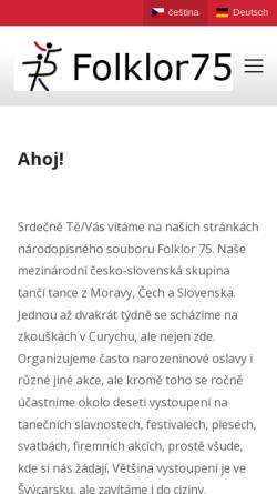 Vorschau der mobilen Webseite www.folklor75.ch, Folklor 75