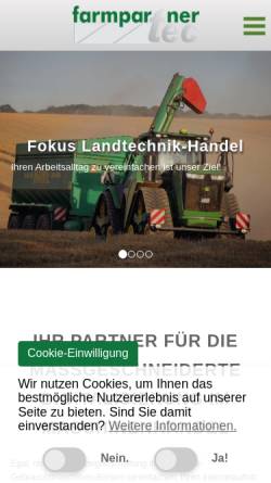 Vorschau der mobilen Webseite farmpartner-tec.com, Farmpartner-tec GmbH