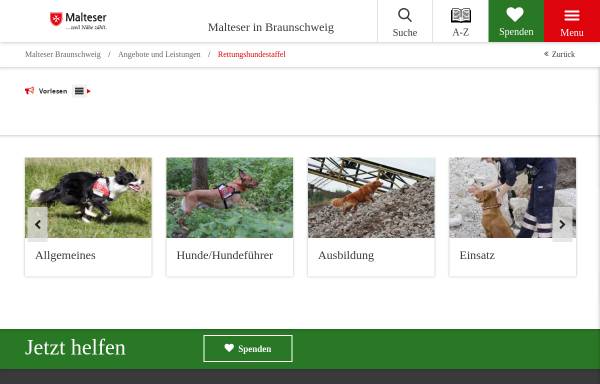 Vorschau von www.malteser-rettungshunde.de, Rettungshundestaffel Braunschweig