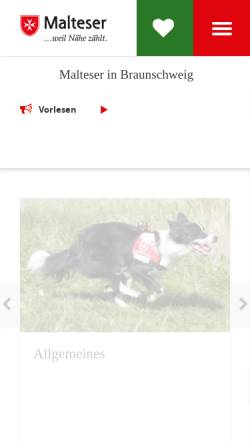 Vorschau der mobilen Webseite www.malteser-rettungshunde.de, Rettungshundestaffel Braunschweig