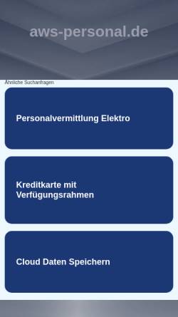 Vorschau der mobilen Webseite www.aws-personal.de, AWS Personaldienstleistungen GmbH