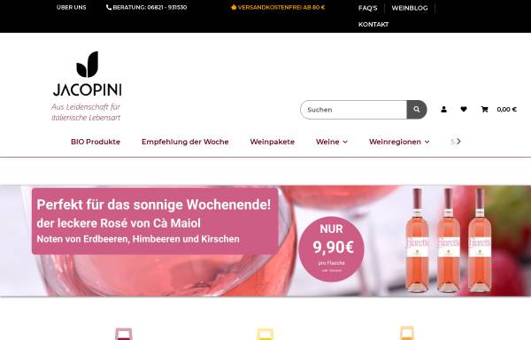 Vorschau von jacopini-weinhandel.de, Jacopini Import GmbH