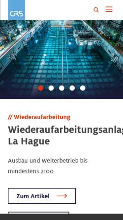 Vorschau der mobilen Webseite www.grs.de, Gesellschaft für Anlagen- und Reaktorsicherheit (GRS)