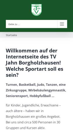Vorschau der mobilen Webseite www.tvjahn1919.de, TV Jahn 1919 Borgholzhausen e.V.