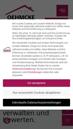 Vorschau der mobilen Webseite www.oehmcke-immobilien.de, Oehmcke Immobilien