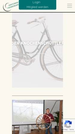 Vorschau der mobilen Webseite www.historischefahrraeder.de, Historische Fahrräder e.V.