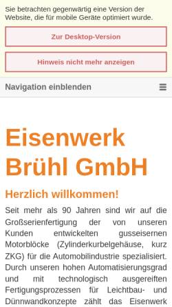 Vorschau der mobilen Webseite www.eb-bruehl.com, Eisenwerk Brühl GmbH