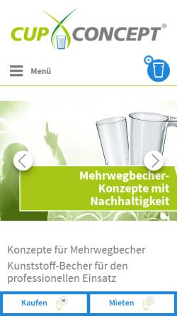 Vorschau der mobilen Webseite cupconcept.com, CUP CONCEPT Mehrwegsysteme GmbH