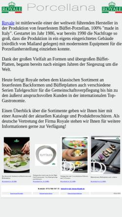 Vorschau der mobilen Webseite www.royale-deutschland.de, Innovatio Gastronomiebedarfs GmbH, ROYALE-Deutschland