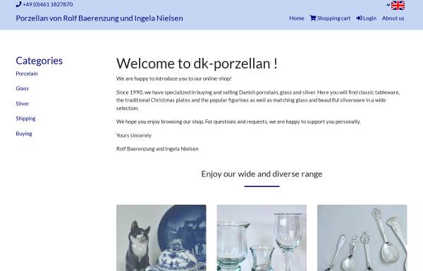 Vorschau von www.dk-porzellan.de, Rolf Baerenzung und Ingela Nielsen