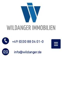 Vorschau der mobilen Webseite www.wildanger.de, Wildanger Immobilien
