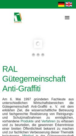 Vorschau der mobilen Webseite www.anti-graffiti-verein.de, Gütegemeinschaft Anti-Graffiti e. V.