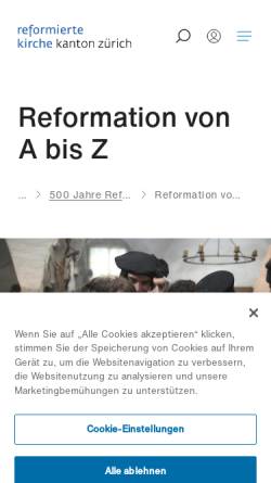 Vorschau der mobilen Webseite www.zwingli.ch, Huldrych Zwingli