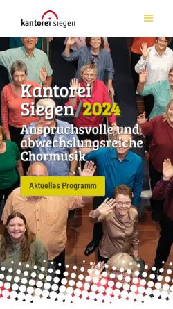 Vorschau der mobilen Webseite www.kantorei-siegen.de, Evangelische Kantorei Siegen
