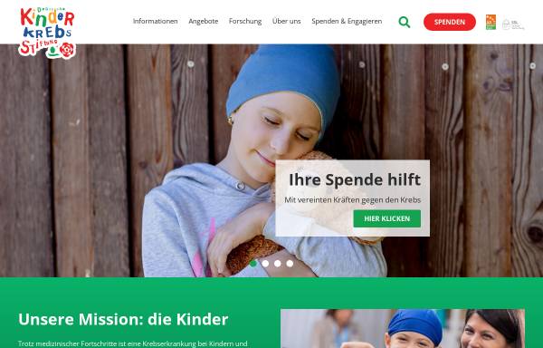 Vorschau von www.kinderkrebsstiftung.de, Kinderkrebsstiftung