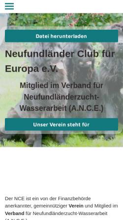 Vorschau der mobilen Webseite www.neufundlaender-nce.de, Neufundländer Club für Europa e.V.