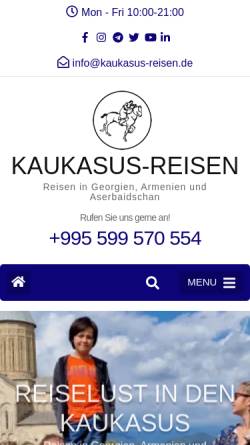 Vorschau der mobilen Webseite www.kaukasus-reisen.de, Kaukasus Reisen