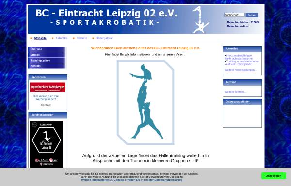 Vorschau von www.akrobatik-eintracht.de, BC Eintracht Leipzig 02 e.V.
