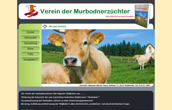 Vorschau von www.murbodner.at, Murbodnerviehzuchtverband