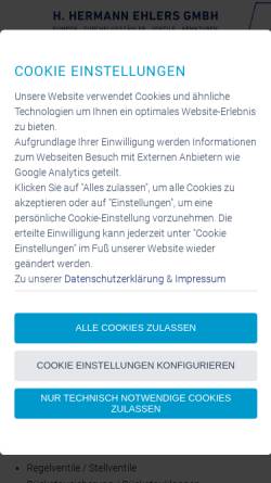 Vorschau der mobilen Webseite www.ehlersgmbh.com, Hermann Ehlers GmbH