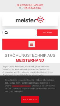 Vorschau der mobilen Webseite meister-flow.de, Meister Strömungstechnik GmbH