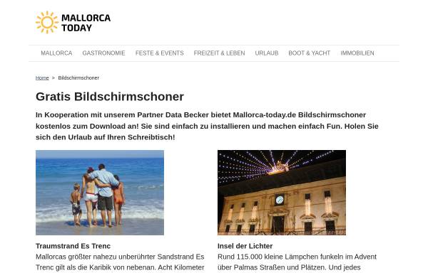 Vorschau von www.mallorca-today.de, Mallorca Today Bildschirmschoner