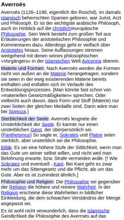 Vorschau der mobilen Webseite www.philolex.de, Averroes